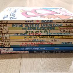 Lot Of 11 Hardback Children's Vintage Berenstain Bears +  Other Bright & Early Beginning Books For Kids