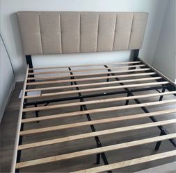 Beige bed frame  queen