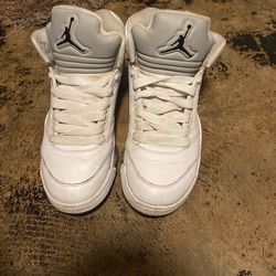 jordan 5 metallic white size 9 (