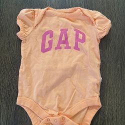 Girls Orange And Hot Pink Gap Shirt Size 6/12 Months #16