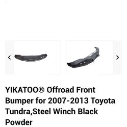 YIKATOO® Offroad Front Bumper for 2007-2013 Toyota Tundra,Steel Winch Black Powder