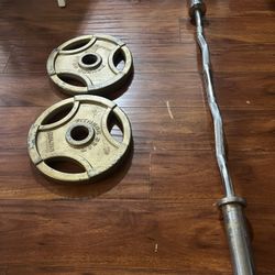 Curl Bar And Weights 