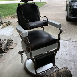 Antique Barber Chair With Child Booster Seat
