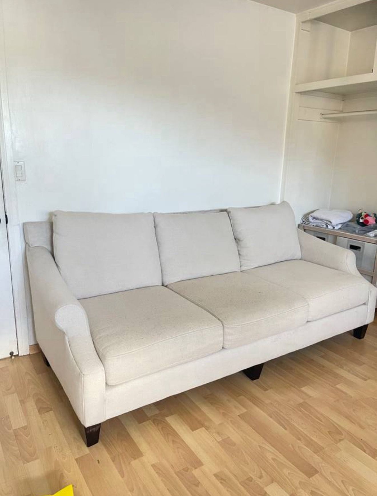 Cream Linen 3-Seat Sofa – Clean & Stylish | Pick Up May 29–31 Only