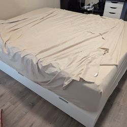 Ikea Queen Bedframe, 6-Drawer Storage 