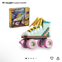 LEGO Creator 3 in 1 Retro Roller Skate Building Kit, Transforms from Roller Skate Toy to Mini Skateboard to Boom Box Radio, Birthday Gift for Skaters 