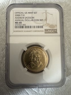 2008-P Andrew Jackson Presidential Dollar – NGC MS68 High Grade