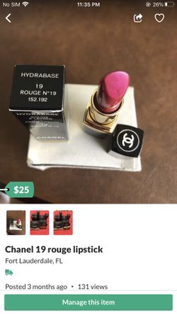 Chanel 19 rouge lipstick
