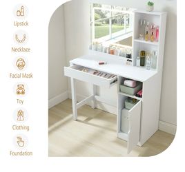 Vanity Table with Lighted Mirror