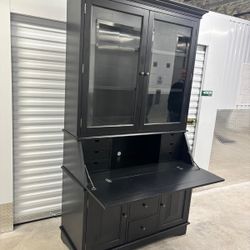 Cabinet and secretary desk come apart- plenty of drawers in the bottom.  88” high , 49” wide , and the depth , 21 “ depth $150