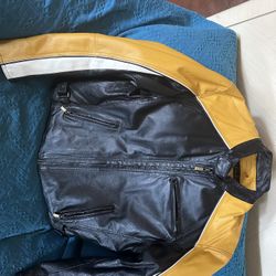 Leather motorcycle jacket