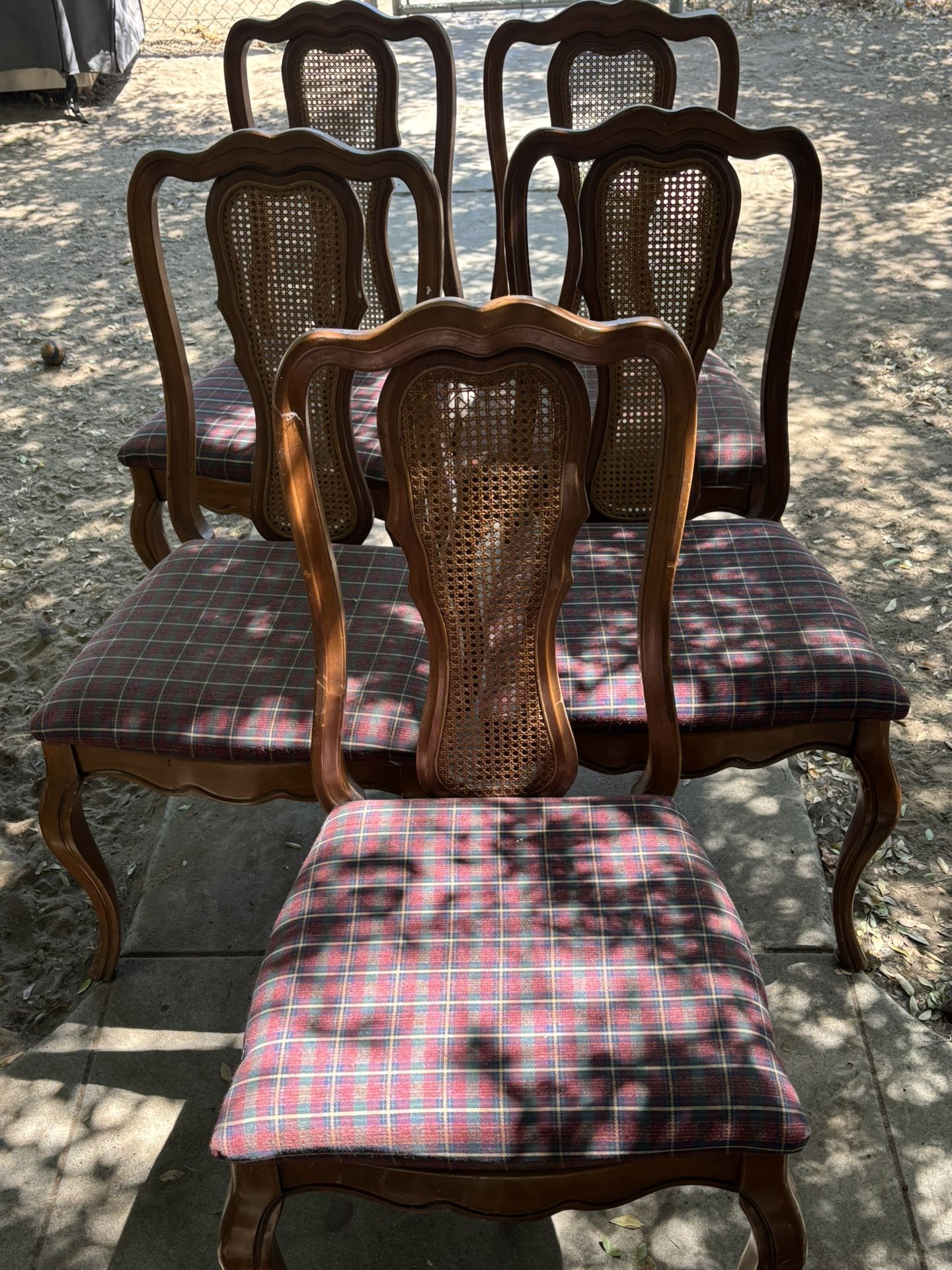 Solid wood table with five chairs