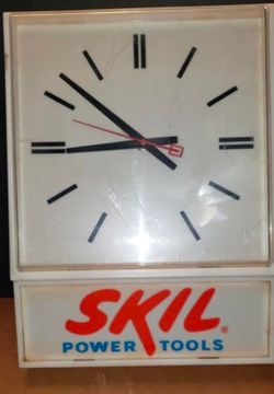 Vintage SKIL Power Tools Lighted Clock - Advertising Piece