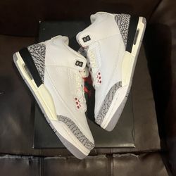 Nike Air Jordan 3 Retro White Cement Reimagined Size 6Y 7.5W