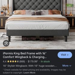 King size Bed Frame/ Headboard 
