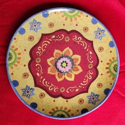 Certified International S.Z. Zipkin Colorful Floral Plate 10.75" round