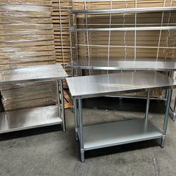New Stainless Steel Work Tables NSF
