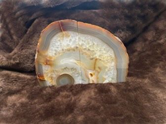 New, Set #2 of Natural Brown Agate Bookends