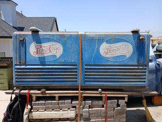 Vintage Pepsi Cooler 1960s Or Earlier Good Condition I Think It's 7ft Long  4 Doors On Top  Asking $1500 Obo