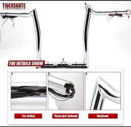  TIGERSGATE PRE-WIRED 12 Rise Ape Hangers 1 1/4 Fat