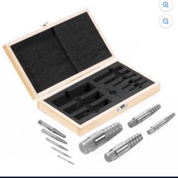 Stark 9PCS Jumbo Screw Extractor Spiral Flute Easy Remover Bolt Stud (5/64" - 1-1/16")Wooden Case32622 Stark