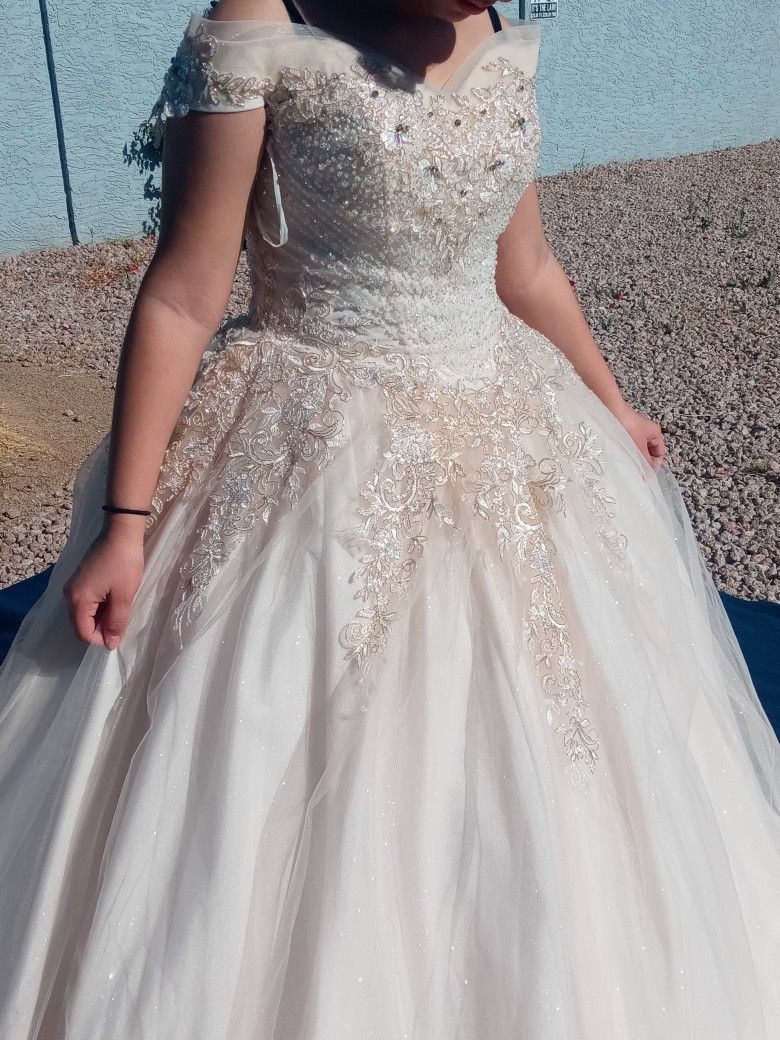 CHAMPAGNE QUINCEAÑERA DRESS