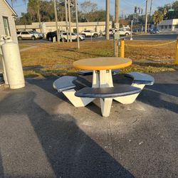 Concrete Tables With Benches
