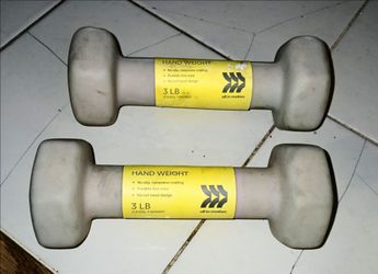 2 All in Motion Dumbbells Rubber Neoprene Dumbbell Hand Weights 3lb Each 3 Lbs