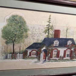 Framed Cottage Floral Wall Art – Cozy Farmhouse Style