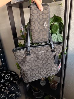 Black Coach bag + wallet