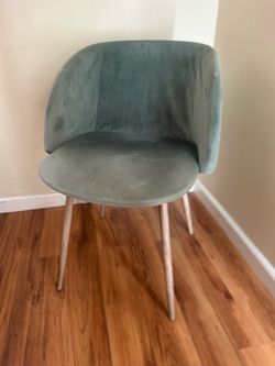 Fran Contemporary Velvet Chair Gold/Sage Green