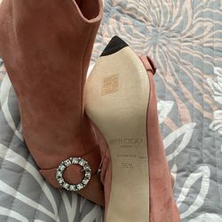 Jimmy Choo Shoes, Leather Ankle Boots, Pink Pale, 6 1/2