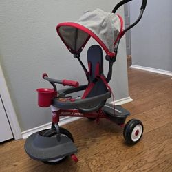 Radio Flyer 4-in-1 Toddler Tricycle with Push Handle & Canopy – Great Condition