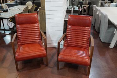 Pushback Wood Arm Recliner — Whittemore-Sherrill (Red)