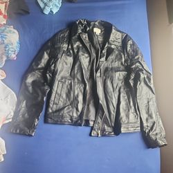 Black Leather Jacket Size XL 14/16