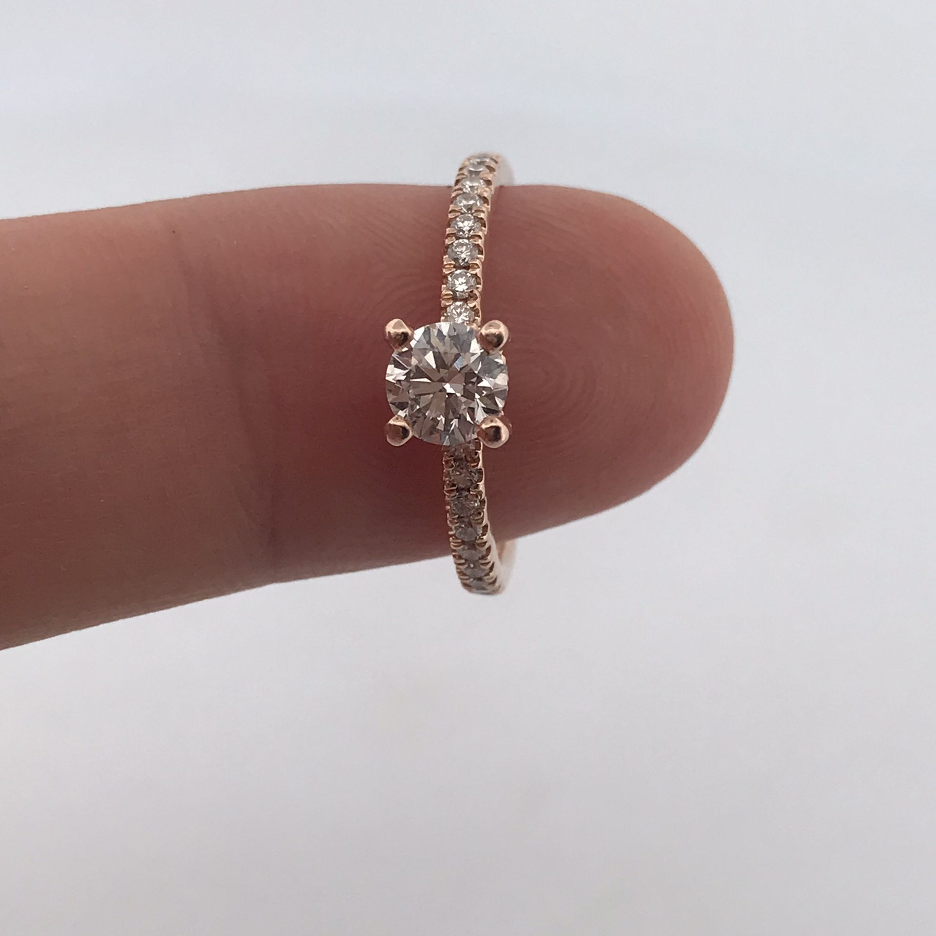 14k Rose gold gia 1.10ct D vvs1 diamond ring size 8.5