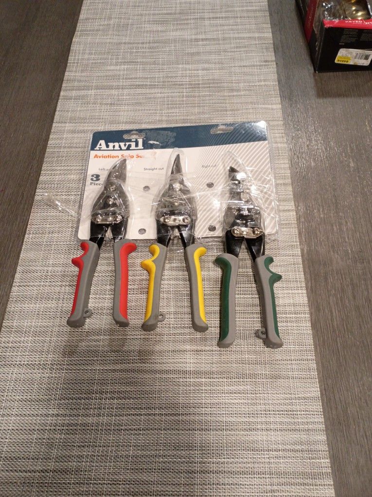 Anvil Aviation Snip Set 3-piece Left Cut Straight Cut Right Cut