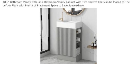 18.6" Bathroom Vanity with Sink & storage