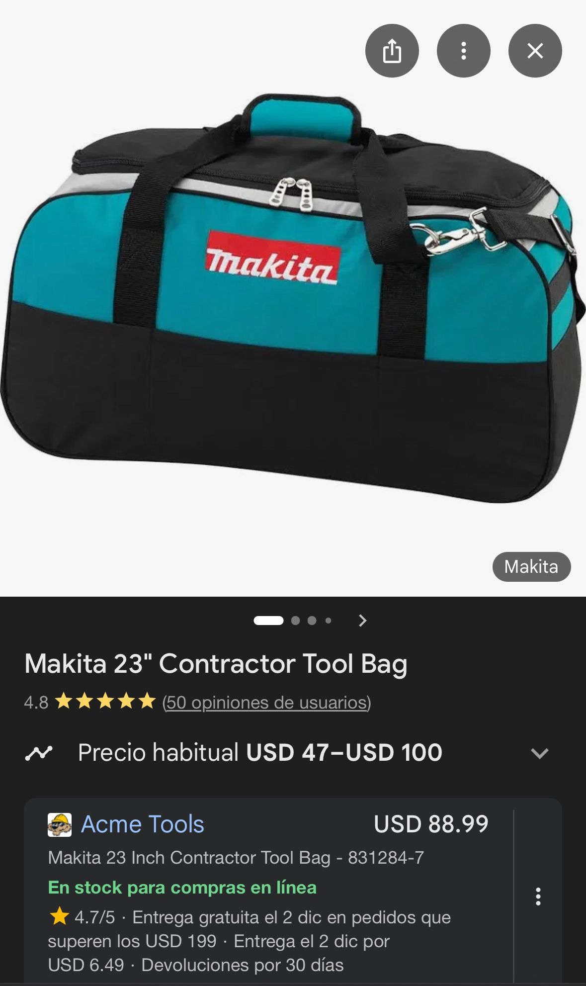 Makita Tool Heavy Duty Bag 24” Dewalt Milwaukee Ryobi Senco Construcción