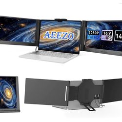 AEEZO 14Inch Dual 1080P IPS Laptop Screen Extender.