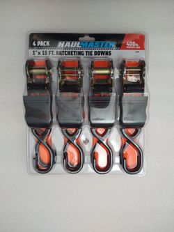 1" + 15" RATCHETING Tie Down ( 4 Pack )