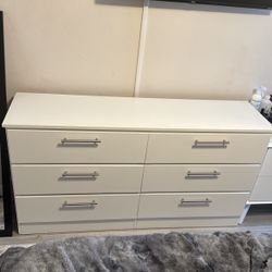 White Dresser with 6 Drawers