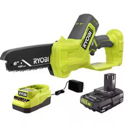 Ryobi One+ 18V 6 in. Cordless Battery Compact Pruning Mini Chainsaw with 2.0 Ah Battery and Charger