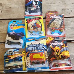 Hot wheels spider man superman and batman