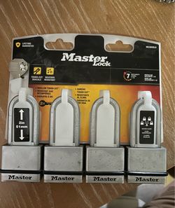 Master Lock Heavy Duty Outdoor Padlock with Key, 1-3/4 in. Wide, 4 Pack