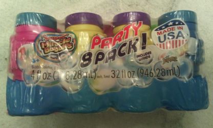Super Miracles Bubbles Party Pack of 8 - with Wands/ Various Colors