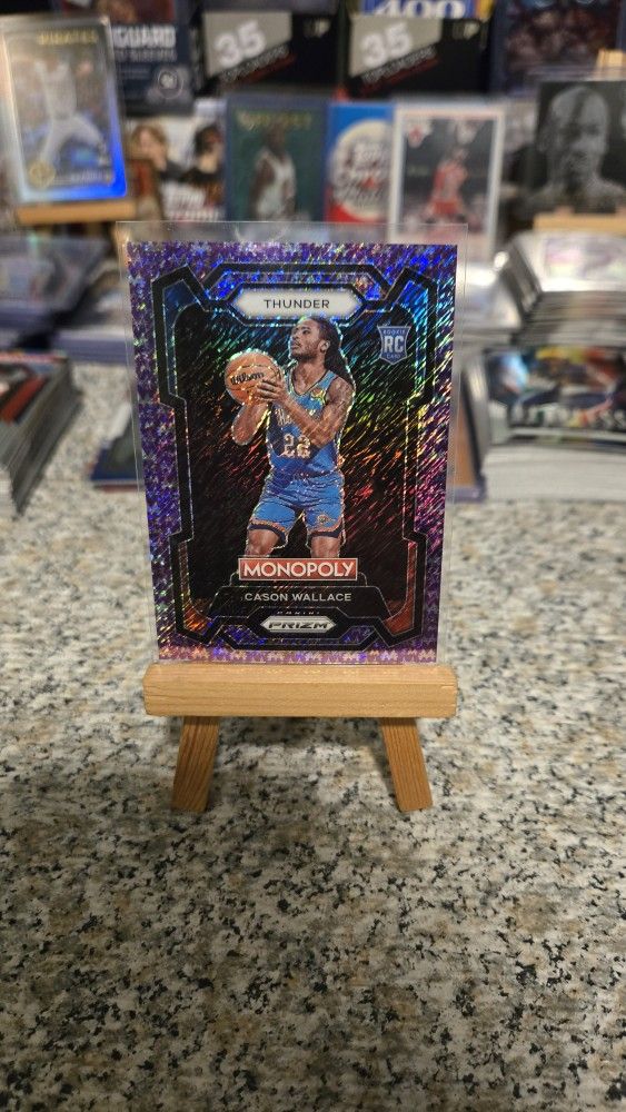 2023-24 Prizm Monopoly Cason Wallace RC /50 Purple Millionaire Shimmer Prizm #53