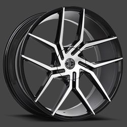 20 inch 20x8.5 2CRAVE BK No51 Black Machined wheels rims 5x4.13 5x105 +35
