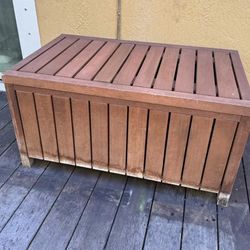 Teak storage box 40” L X 24” W X 21”H