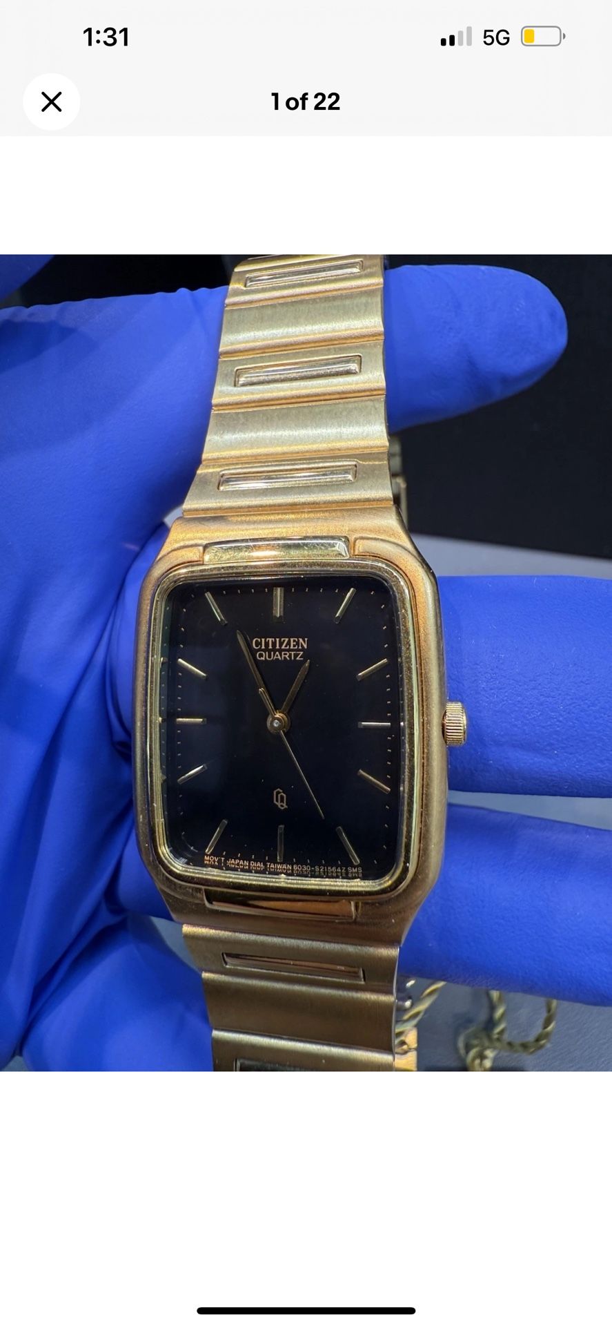⚫️🌕Ultra Rare Vintage Unique Gold Plated Tank Men Watch 90’s ⚫️🌕